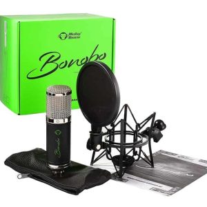 מיקרופון לשימוש אולפני Bonobo שחור – מיקרופון מקצועי להקלטות שירה, פודקאסטים וסאונד נקי מבית Monkey Banana