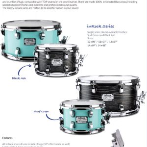 תוף סנר SIR-1006 בגודל 10 x6 אינץ’ בצבע טורקיז SURF GREEN – סנר קומפקטי עם צליל חד, רזוננס טבעי ועיצוב ייחודי מבית Odery (Brazil), מושלם להופעות ואולפן!