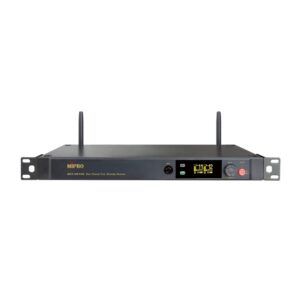 מקלט כפול למיקרופונים אלחוטיים 5.8GHz עם אנטנות פריקות – איכות צליל גבוהה ומסך OLED גרפי
