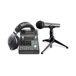 ערכת פודקאסט ביתי BEHRINGER PODCASTUDIO 2 USB – מיקסר, מיקרופון, אוזניות ומעבר USB להקלטות מקצועיות