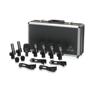 סט מיקרופונים לתופים 7 חלקים BEHRINGER עם מיקרופונים דינמיים וקונדנסר להקלטות אולפניות ושידורים חיים