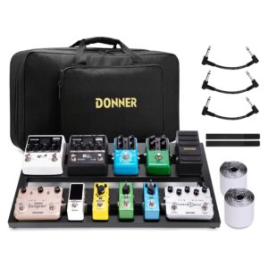 פדלבורד לגיטרה DONNER DB-3 עם תיק נשיאה | לוח פדלים גיטרה אלומיניום קל, ניהול כבלים וסקוץ׳