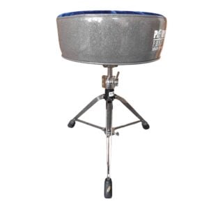 כיסא תופים פורק פאי Pork Pie Percussion – מושב קטיפה כחול כהה עם עיטוף שחור, פרימיום ארגונומי