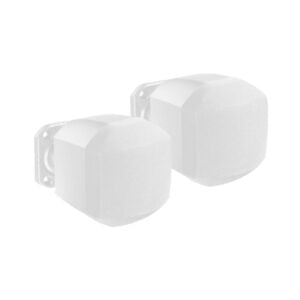 זוג רמקולים מיני Satellite 2.75 אינץ’, 16 אוהם, 30W מקסימלי בצבע לבן – רמקולים עם מתקן תלייה לכיסוי סאונד מיטבי