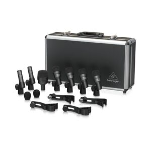 סט מיקרופונים לתופים 7 חלקים BEHRINGER עם מיקרופונים דינמיים וקונדנסר להקלטות אולפניות ושידורים חיים