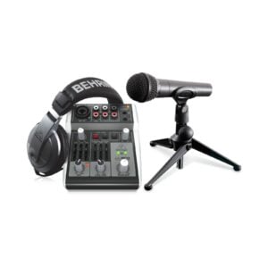 ערכת פודקאסט ביתי BEHRINGER PODCASTUDIO 2 USB – מיקסר, מיקרופון, אוזניות ומעבר USB להקלטות מקצועיות