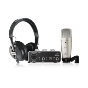 ערכת הקלטה מלאה הקלטה/פודקאסט BEHRINGER דגם U-PHORIA STUDIO – מיקרופון קונדנסר, אוזניות אולפן וממשק אודיו USB
