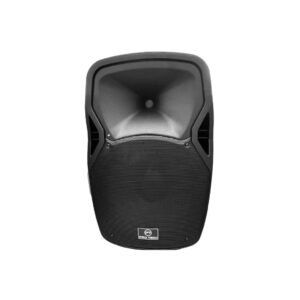 רמקול מוגבר 15 עם בידורית 15 אינץ, SD/USB/BT וטרולי לניידות, ללא מיקרופונים – פתרון שמע מקצועי לאירועים
