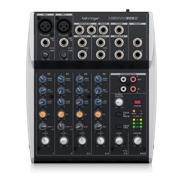 behringer xenyx 802s mixer usb top view 2000