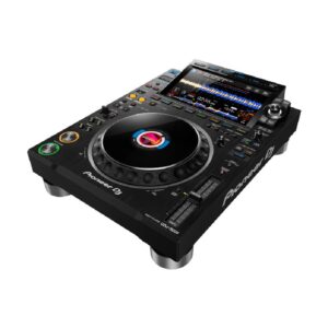 CDJ-3000 מערכת DJ מקצועית עם מסך מגע 9 אינץ’, מנוע ישיר, אפקטים עיבוד שמע מתקדם, תאימות ל-rekordbox ו-Serato, איכות סאונד גבוהה.
