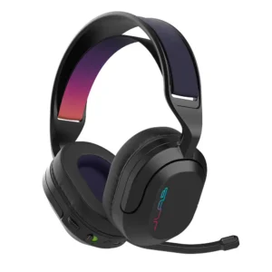 אוזניות גיימרים אלחוטיות JLab Nightfall – דרייברים 50 מ״מ, Bluetooth 5.3 ו־2.4GHz, סוללה 70 שעות, תואמות PC/PS
