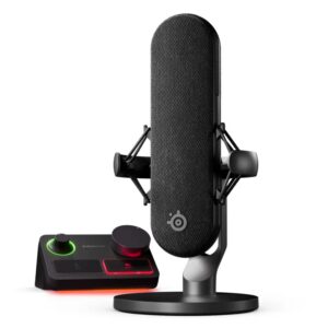 SteelSeries Alias Pro מיקרופון גיימינג מקצועי XLR לגיימינג וסטרימינג עם מיקסר Stream ו-Shock Mount