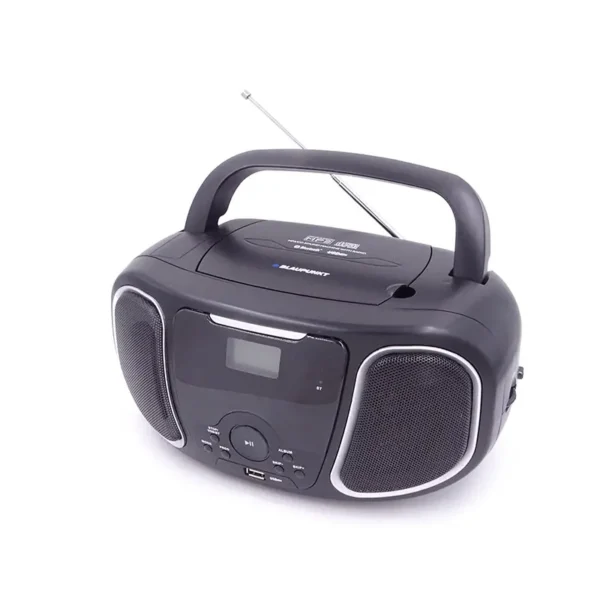 נגן דיסקים נייד Blaupunkt עם רדיו AM/FM, Bluetooth, USB ו-AUX, Bass Boost והפעלה בחשמל או סוללות – אריזה פגומה