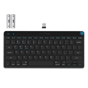 JLab GO Keyboard מקלדת אלחוטית קומפקטית – Bluetooth או USB, מעבר בין שלושה מכשירים, מקשים שקטים, חיי סוללה ארוכים