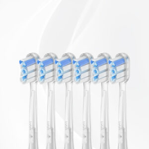שישיית ראשים שקופים למברשת שיניים חשמלית Laifen Wave – ראשי החלפה איכותיים לצחצוח מדויק ועדין