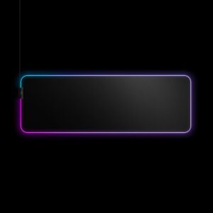 שקע כבל שמאלי למניעת הסתבכות SteelSeries QcK Prism Cloth RGB XL 900×300×4 – תאורת PrismSync, בד מיקרו־ארוג ובסיס נוגד החלקה