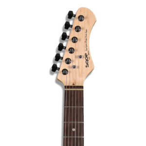 SQOE גיטרה חשמלית בסגנון סטרטוקסטר סאנברסט מט Sunburst Matt עם 3 סינגל קויל, 5 מצבים, גשר טרמולו, לוח רוזווד ו22 סריגים