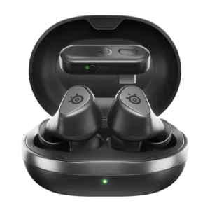 סטילסיריס ארקטיס גיימבאדס SteelSeries Arctis GameBuds Xbox – אוזניות גיימינג אלחוטיות TWS עם 2.4GHz וBluetooth 5.3, ANC, אודיו מרחבי 360°, טעינה אלחוטית Qi ועד 40 שעות