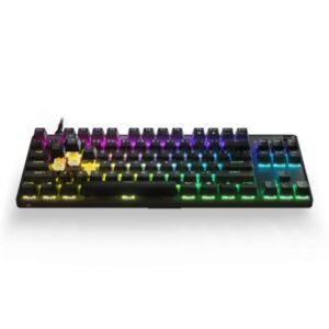 מקלדת גיימינג חוטית SteelSeries Apex 9 TKL US – מתגים אופטיים OptiPoint ללא השהיה, הפעלה 1–1.5 מ״מ, Hot-Swap, שלדת אלומיניום 5000