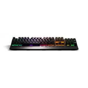 מקלדת גיימינג מכאנית SteelSeries Apex Pro US – OmniPoint מתכווננים 0.7ms, מסך OLED, RGB לכל מקש, שלדת אלומיניום, USB Passthrough, משענת יד מגנטית
