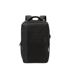 תיק גב Swiss Digital Arosa שחור ללפטופ 16″ ו-iPad 10″ – יציאת USB מובנית, תא מוגן RFID ומערכת Add-A-Bag לחיבור למזוודה