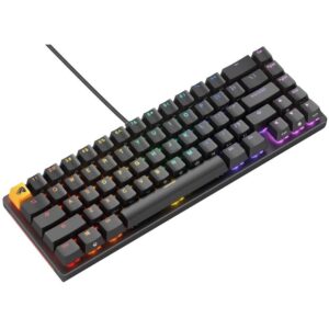 מקלדת מכאנית Glorious GMMK V2 65% – מקלדת גיימינג מקצועית עם מתגי Glorious Fox, תאורת RGB, אלומיניום עמיד, תמיכה במתגים Hot-Swappable, ויכולת התאמה אישית גבוהה.