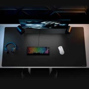 משטח עכבר גדול במיוחד Glorious Mouse Pad 2 3XL שחור 1220×610 – קצוות תפורים, בסיס גומי נגד החלקה, ציפוי דוחה נוזלים