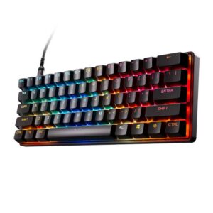 מקלדת גיימינג מכאנית חוטית SteelSeries Apex Pro Mini Gen 3 60% – מתגים מגנטיים OmniPoint 3.0 מתכווננים, Rapid Trigger, USB-C נתיק