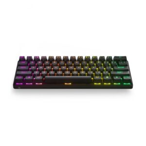 מקלדת גיימינג אלחוטית 60% SteelSeries Apex Pro Mini – OmniPoint 2.0, עברית אנגלית, 2.4GHz ו-Bluetooth, PBT ו-RGB לכל מקש