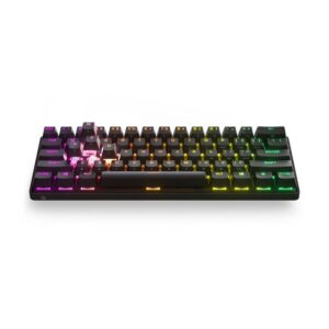 מקלדת גיימינג אלחוטית 60% SteelSeries Apex Pro Mini – OmniPoint 2.0, עברית אנגלית, 2.4GHz ו-Bluetooth, PBT ו-RGB לכל מקש