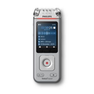 VoiceTracer PHILIPS DVT4110 – מקליט אודיו דיגיטלי עם שלושה מיקרופונים באיכות גבוהה, המרת דיבור לטקסט אוטומטית