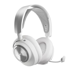 אוזניות גיימינג למחשב SteelSeries Arctis Nova Pro ל-PC עם ANC, Dual Wireless 2.4GHz ו-Bluetooth, GameDAC OLED וסוללות מתחלפות, מיקרופון AI