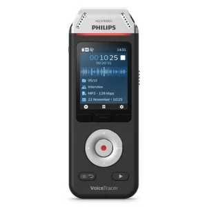 טייפ מנהלים דיגיטלי PHILIPS VoiceTracer DVT2110 עם 8GB זיכרון, סוללה נטענת עד 36 שעות, והקלטה בהפעלה קולית