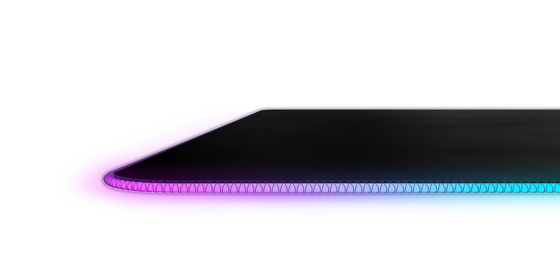 שקע כבל שמאלי למניעת הסתבכות SteelSeries QcK Prism Cloth RGB XL 900×300×4 – תאורת PrismSync, בד מיקרו־ארוג ובסיס נוגד החלקה 6 qck prism allsizes buyimg 05.png 1920x1080 crop fit optimize subsampling 2