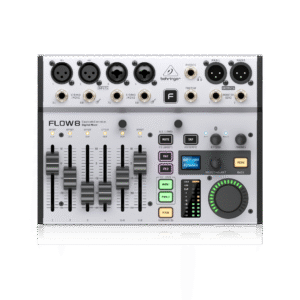 מיקסר עם רמת רעש נמוכה Behringer Flow 8 עם שליטה באפליקציה, Bluetooth, FX וכניסות מיקרופון