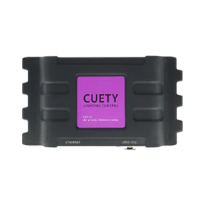 בקר תאורה 512 תאורה מקצועית עם אפקטים VISUAL PRODUCTION דגם CUETY LPU-2, נשלט ע”י אייפד, אייפון ומחשב, כולל פקודות ברשת TCP/UDP/OSC לתאורה אדריכלית ומופעים