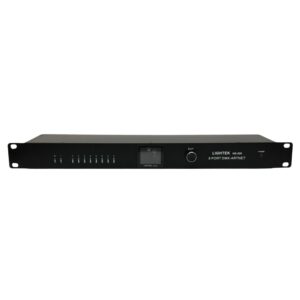 ממיר Artnet ל-DMX עם 2 כניסות רשת ו-8 יציאות תומך ב-RDM ו-sACN, כולל אוזניים ל-RACK, דגם HD-220, פתרון DMX מקצועי למערכות תאורה.