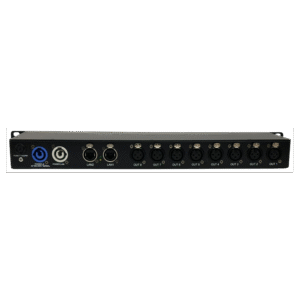 ממיר Artnet ל-DMX עם 2 כניסות רשת ו-8 יציאות תומך ב-RDM ו-sACN, כולל אוזניים ל-RACK, דגם HD-220, פתרון DMX מקצועי למערכות תאורה.
