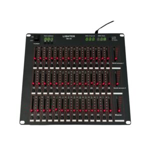 בקר תאורה למועדונים ואולמות DMX 42 ערוצים עם סליידרים מוארים וכתובת התחלה מתכווננת – בקר קומפקטי מקצועי למערכות תאורה חכמות
