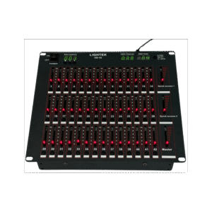 בקר תאורה למועדונים ואולמות DMX 42 ערוצים עם סליידרים מוארים וכתובת התחלה מתכווננת – בקר קומפקטי מקצועי למערכות תאורה חכמות