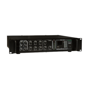 מגבר מיקסר שנאי קו 6 v 180W RMS עם בלוטות’ ונגן MP3 למערכת כריזה ו-6 אזורי שמע