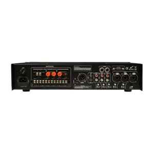 מגבר מיקסר שנאי קו 6 v 180W RMS עם בלוטות’ ונגן MP3 למערכת כריזה ו-6 אזורי שמע