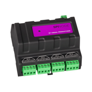 בקר SPI עם 4 ממשק גרפי דרך דפדפן Art-Net ו-sACN ל-SPI, פתרון תאורה LED פיקסלים עם תמיכה ב-DIN Rail ו-PoE, דגם SpiNode.
