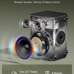רמקול עם שליטה מרחוק MT1 EC7046 DONNER עם סוללה נטענת, קישוריות BT 5.0, פלט 300W, שליטה מרחוק ואפליקציה – מערכת סאונד אלחוטית קומפקטית וניידת לאירועים