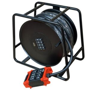 כבל רשת מקצועי לבמה Multi Net Cable Cat6a 8Ch 60m – כבל רשת מולטי עם סיכוך נחושת כפול, כולל גלגלים (75 ק״ג)