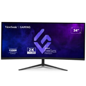 מסך גיימינג קעור 34 מסך גיימינג קעור 27 אינץ’ UWQHD 180Hz עם טכנולוגיית FreeSync Premium ורזולוציית QHD