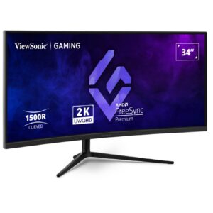 מסך גיימינג קעור 34 מסך גיימינג קעור 27 אינץ’ UWQHD 180Hz עם טכנולוגיית FreeSync Premium ורזולוציית QHD