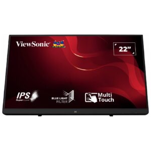 מסך מגע 22 אינץ’ ViewSonic TD2230 עם רזולוציית FHD, 10 נקודות מגע, רמקולים מובנים וכניסות HDMI, DisplayPort ו-USB