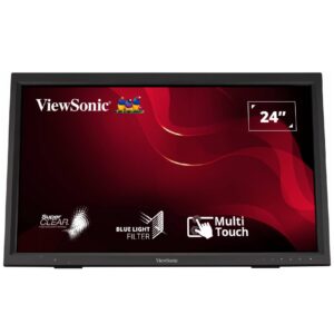 מסך מגע 24 אינץ’ ViewSonic TD2423 עם טכנולוגיית IR, רזולוציית FHD, 10 נקודות מגע, חיבור HDMI ו-DVI, מסך עמיד לשריטות וזווית הטייה מתכווננת
