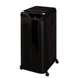 מגרסה אוטומטית Fellowes 600M AUTOMAX עם נעילת קוד אישי, גריסת עד 600 דפים, חותך Micro-Cut ו-83 ליטר מיכל, שקטה וחסכונית באנרגיה